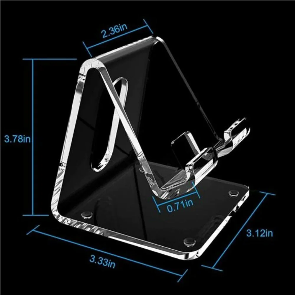 Clear Acrylic Phone Stand Desk Holder iPhone Android Tablet Charging Cradle